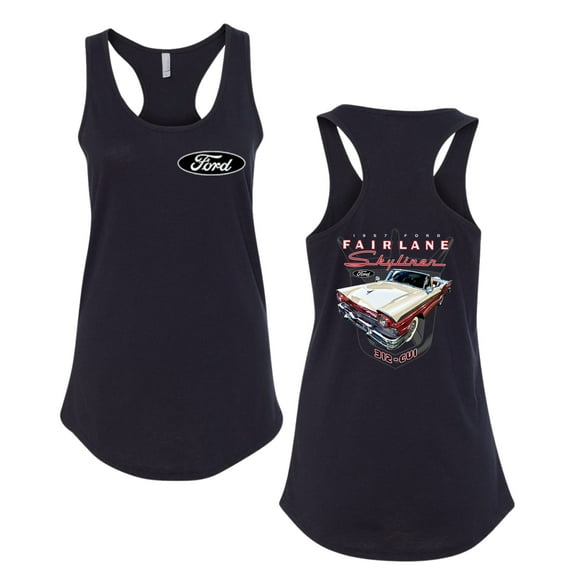 Wild Bobby 1957 Ford Fairlane Skyliner 312 Convertible Classic Vintage Car Lover Women Racerback Tank Top