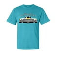 thumbnail image 1 of Wild Bobby, 1969 Plymouth Road Runner Hot Rod Racing, Cars and Trucks, Garment-Dyed Washed Look Short Sleeve Tees, Blue Lagoon, Small, 1 of 3