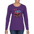 thumbnail image 1 of Wild Bobby, 1977 Ford Motors 77 Mustang Silhouette, Cars and Trucks, Women Graphic Long Sleeve Tee, Purple, Small, 1 of 4