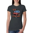 thumbnail image 1 of Wild Bobby, 1977 Ford Motors 77 Mustang Silhouette, Cars and Trucks, Women Slim Fit Junior Tee, Dark Grey, XX-Large, 1 of 4