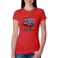 thumbnail image 1 of Wild Bobby, 1977 Ford Motors 77 Mustang Silhouette, Cars and Trucks, Women Slim Fit Junior Tee, Red, X-Large, 1 of 4
