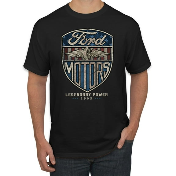 Wild Bobby, 1983 Vintage Distressed Ford Motors Legendary Power Cars and Trucks Men's Graphic T-Shirt, Black, Small