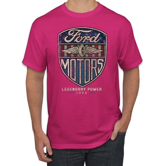 Wild Bobby, 1983 Vintage Distressed Ford Motors Legendary Power Cars and Trucks Men's Graphic T-Shirt, Fuschia, 4XL