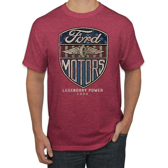 Wild Bobby, 1983 Vintage Distressed Ford Motors Legendary Power Cars and Trucks Men's Graphic T-Shirt, Vintage Heather Red, 4XL