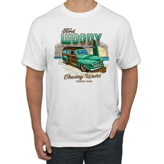 Wild Bobby, 1983 Vintage Distressed Ford Motors Legendary Power Cars and Trucks Men's Graphic T-Shirt, White, Small