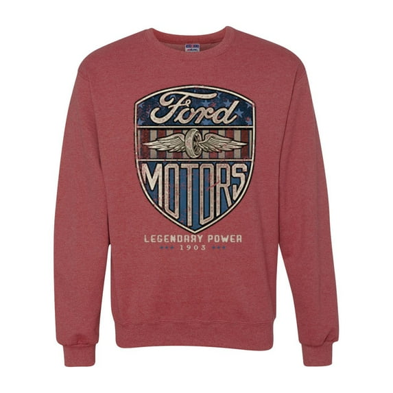 Wild Bobby, 1983 Vintage Distressed Ford Motors Legendary Power Cars and Trucks Unisex Crewneck Graphic Sweatshirt, Vintage Heather Red, X-Large