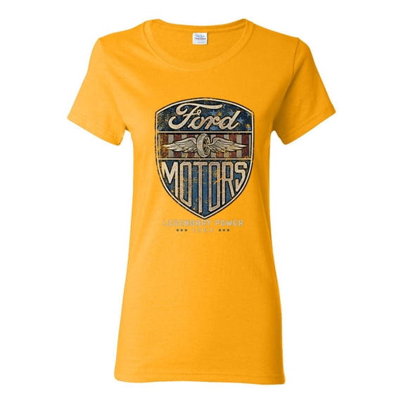 Wild Bobby, 1983 Vintage Distressed Ford Motors Legendary Power Cars and Trucks Womens Graphic T-Shirt, Gold, 3XL
