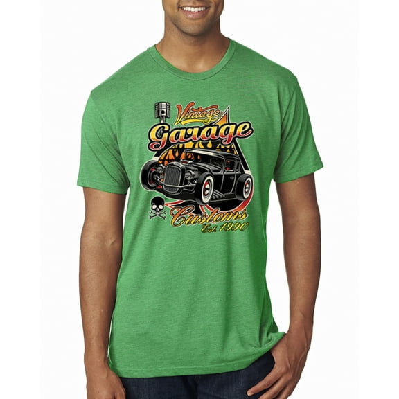 Wild Bobby, 1990 Vintage Garage Customs Hot Rod Classic Car Cars and Trucks Mens Premium Tri Blend T-Shirt, Envy, Small