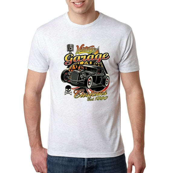 Wild Bobby, 1990 Vintage Garage Customs Hot Rod Classic Car Cars and Trucks Mens Premium Tri Blend T-Shirt, Heather White, X-Large