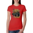 thumbnail image 1 of 1990 Vintage Garage Customs Hot Rod Classic Car Cars and Trucks Womens Slim Fit Junior Tee, Red, Small, 1 of 3