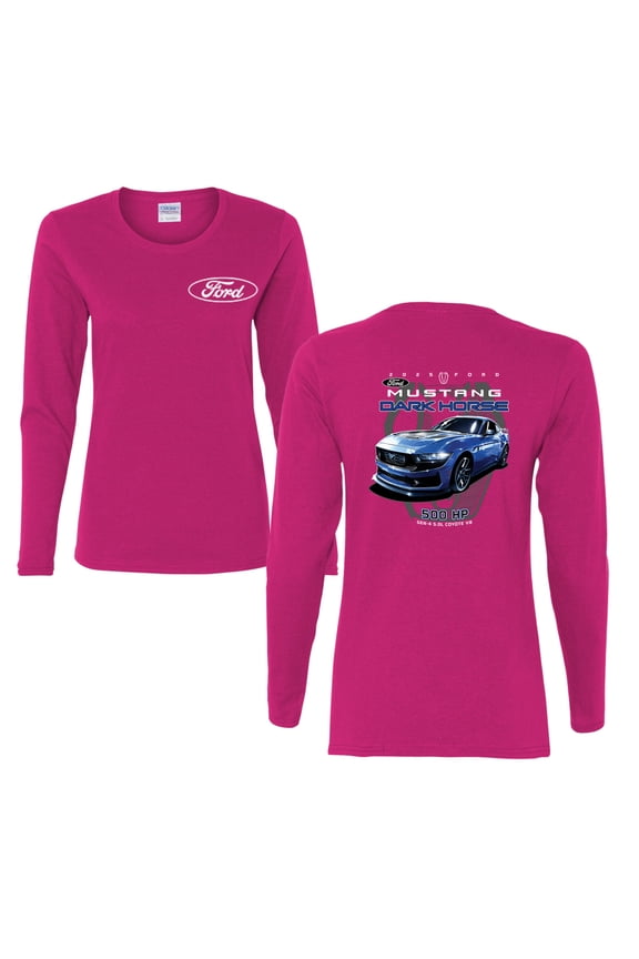 2025 Ford Mustang Dark Horse 500 HP 5.0L Women Graphic Long Sleeve Tee