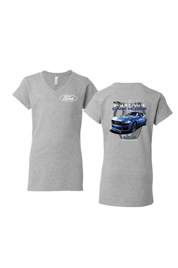 2025 Ford Mustang Dark Horse 500 HP 5.0L Women Standard V-Neck Tee
