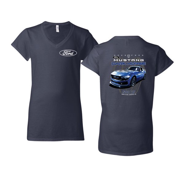 Wild Bobby 2025 Ford Mustang Dark Horse 500 HP 5.0L Women Standard V-Neck Tee
