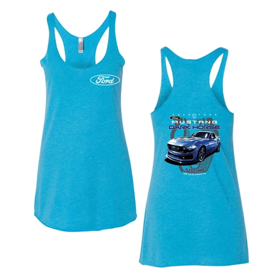 Wild Bobby 2025 Ford Mustang Dark Horse 500 HP 5.0L Women Tri-Blend Racerback Tank Top