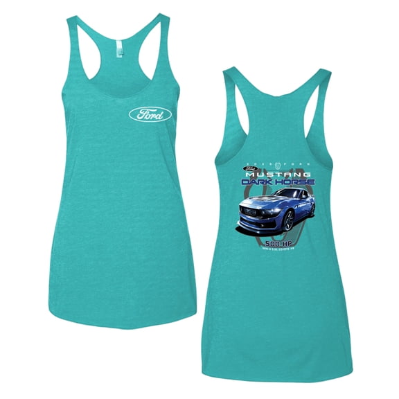 Wild Bobby 2025 Ford Mustang Dark Horse 500 HP 5.0L Women Tri-Blend Racerback Tank Top