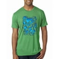thumbnail image 1 of Wild Bobby, 3D Blue Skulls Trendy | Mens Fashion Premium Tri Blend T-Shirt, Envy, Large, 1 of 4