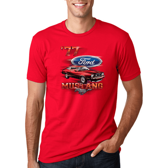 Wild Bobby, 77 Ford Mustang Classic Red Hot Rod Classic Logo Cars and Trucks Graphic T-Shirt