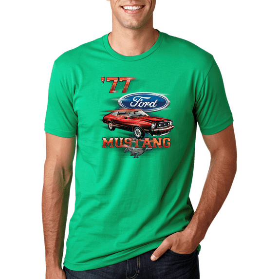 Wild Bobby, 77 Ford Mustang Classic Red Hot Rod Classic Logo Cars and Trucks Graphic T-Shirt
