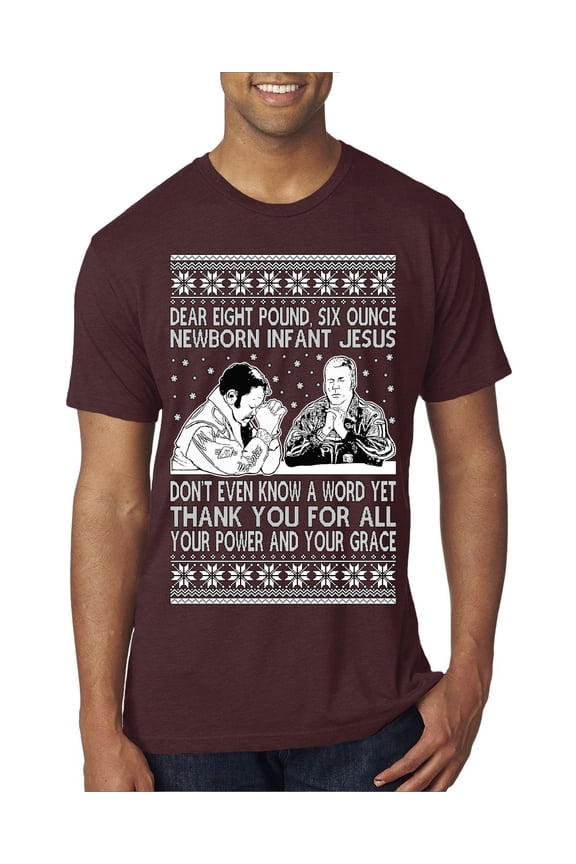 8 Pound 6 Ounce Baby Jesus Shake and Bake Men Premium Tri Blend T-Shirt, Cardinal, Medium