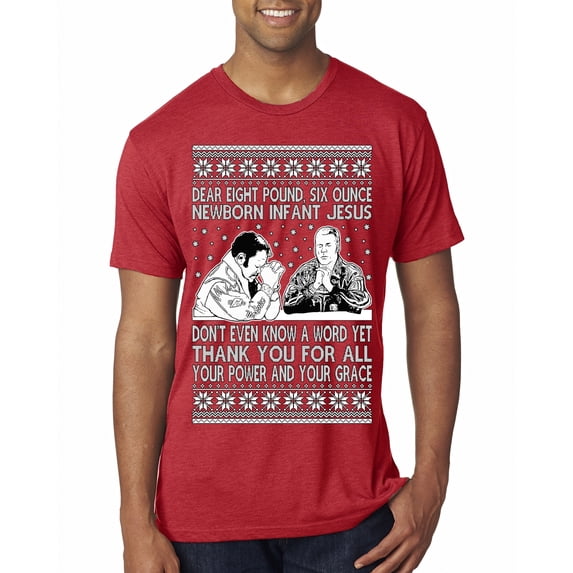 Wild Bobby 8 Pound 6 Ounce Baby Jesus Shake and Bake Men Premium Tri Blend T-Shirt, Vintage Red, X-Large