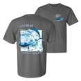 thumbnail image 1 of Wild Bobby, A Little Bait Catches a Large Fish Swordfish, Fishing, Front and Back Garment-Dyed Short Sleeve Tees, Charcoal, X-Large, 1 of 3
