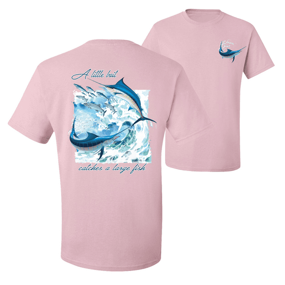 Wild Bobby, A Little Bait Catches a Large Fish Swordfish Fishing Graphic T-Shirt
