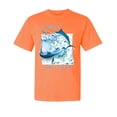 thumbnail image 1 of Wild Bobby, A Little Bait Catches a Large Fish Swordfish, Garment-Dyed Washed Look Short Sleeve Tees, Neon Orange, 2XL, 1 of 3