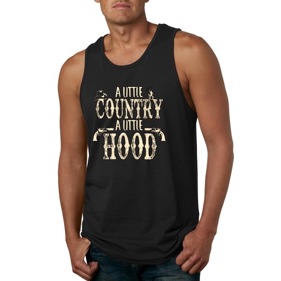 Wild Bobby, A Little Country, A Little Hood, Pop Culture, Men Graphic Tank Top, Black, Small
