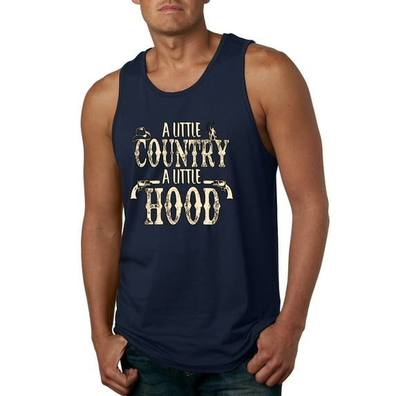 Wild Bobby, A Little Country, A Little Hood, Pop Culture, Men Graphic Tank Top, Navy, Large
