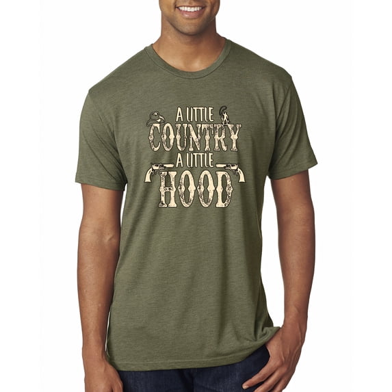 Wild Bobby, A Little Country, A Little Hood, Pop Culture, Men Premium Tri Blend Tee, Military Green, Large