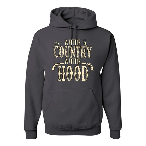 Wild Bobby, A Little Country, A Little Hood, Pop Culture, Unisex Graphic Hoodie Sweatshirt, Charcoal, X-Large