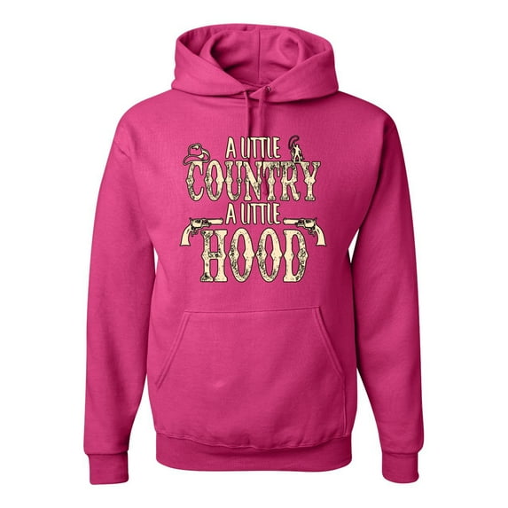 Wild Bobby, A Little Country, A Little Hood, Pop Culture, Unisex Graphic Hoodie Sweatshirt, Fuschia, X-Large