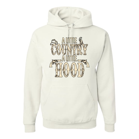 Wild Bobby, A Little Country, A Little Hood, Pop Culture, Unisex Graphic Hoodie Sweatshirt, White, XX-Large