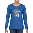 thumbnail image 1 of Wild Bobby, A Little Country, A Little Hood, Pop Culture, Women Graphic Long Sleeve Tee, Royal, Medium, 1 of 4