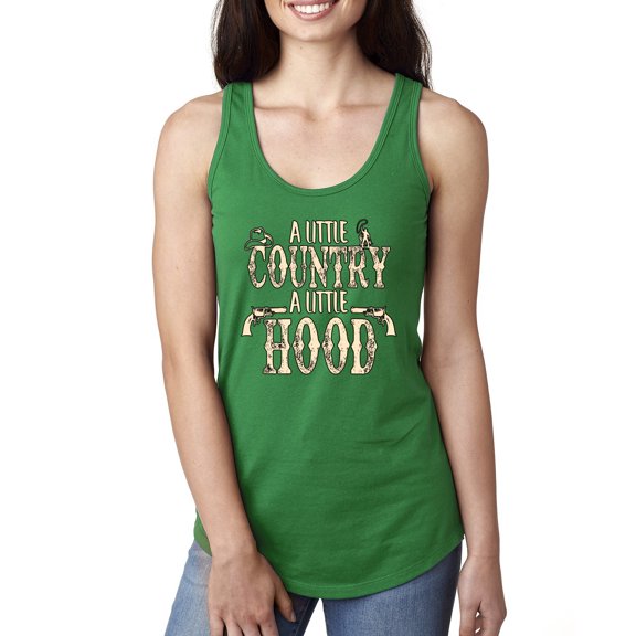 Wild Bobby, A Little Country, A Little Hood, Pop Culture, Women Racerback Tank Top, Kelly, Small
