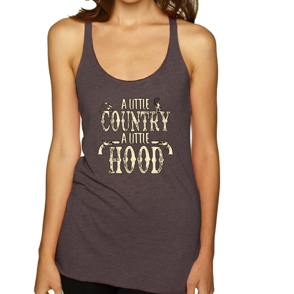 Wild Bobby, A Little Country, A Little Hood, Pop Culture, Women Tri-Blend Racerback Tank Top, Brown, Small