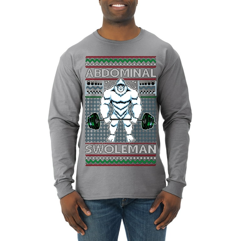 Wild Bobby Abdominal Swoleman Fitness Yeti Ugly Christmas Sweater