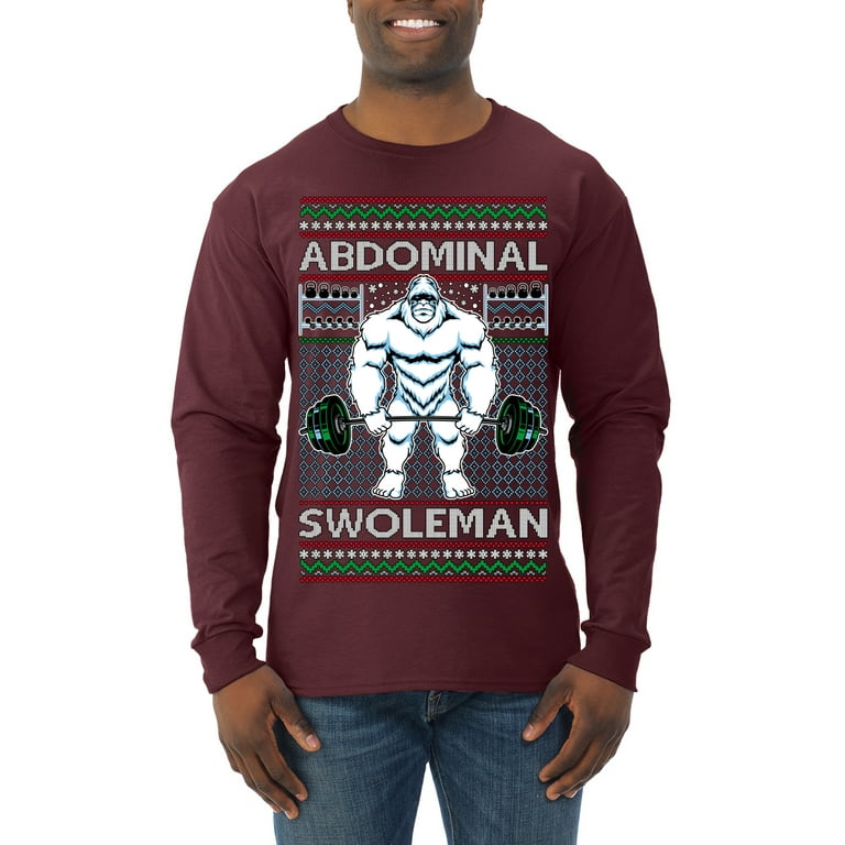 Wild Bobby Abdominal Swoleman Fitness Yeti Ugly Christmas Sweater