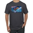 thumbnail image 1 of Wild Bobby, Abstract Wind Surfer with Dolphins, Animal Lover, Men Graphic Tees, Charcoal, Medium, 1 of 3