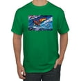 thumbnail image 1 of Wild Bobby, Abstract Wind Surfer with Dolphins, Animal Lover, Men Graphic Tees, Kelly, X-Large, 1 of 3