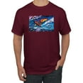 thumbnail image 1 of Wild Bobby, Abstract Wind Surfer with Dolphins, Animal Lover, Men Graphic Tees, Maroon, 5XL, 1 of 3