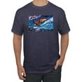 thumbnail image 1 of Wild Bobby, Abstract Wind Surfer with Dolphins, Animal Lover, Men Graphic Tees, Vintage Heather Navy, Large, 1 of 3