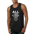 thumbnail image 1 of Wild Bobby, All I Need is Jesus & Coffee Inspirational/Christian Men Graphic Tank Top, Black, 3X-Large, 1 of 6