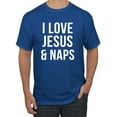 thumbnail image 1 of Wild Bobby, All I Need is Jesus & Coffee Inspirational/Christian Men Graphic Tee, Royal, Large, 1 of 6