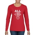 thumbnail image 1 of Wild Bobby All I Need is Jesus & Coffee Inspirational/Christian Women Graphic Long Sleeve Tee, Red, Large, 1 of 6