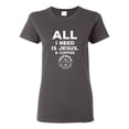 thumbnail image 1 of Wild Bobby All I Need is Jesus & Coffee Inspirational/Christian Women Graphic Tee, Charcoal, XX-Large, 1 of 6