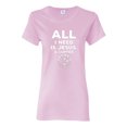 thumbnail image 1 of Wild Bobby All I Need is Jesus & Coffee Inspirational/Christian Women Graphic Tee, Light Pink, Large, 1 of 6