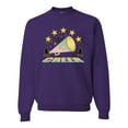 thumbnail image 1 of Wild Bobby All Star Cheerleading Megaphone Girl Sports Unisex Crewneck Graphic Sweatshirt, Purple, XX-Large, 1 of 5