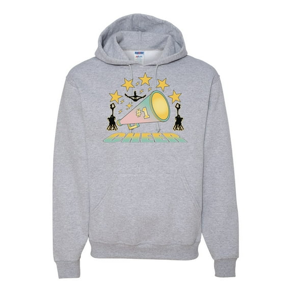 Wild Bobby All Star Cheerleading Megaphone Girl Sports Unisex Graphic Hoodie Sweatshirt, Heather Grey, Medium