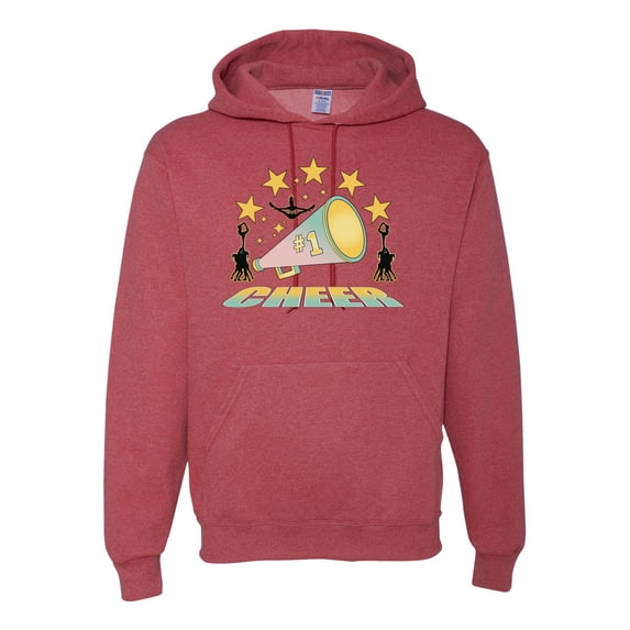 Wild Bobby All Star Cheerleading Megaphone Girl Sports Unisex Graphic Hoodie Sweatshirt, Vintage Heather Red, X-Large